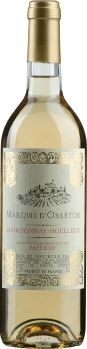 Вино  Вино "Marquis d'Orleton" Chardonnay Moelleux   "Маркиз д'Орлетон" Шардоне Полусладкое  750 мл