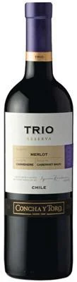 Вино Concha y Toro, Trio Reserva Merlot, Конча и Трио Резерва Мерло кр.сух. 0.75 14% (6)