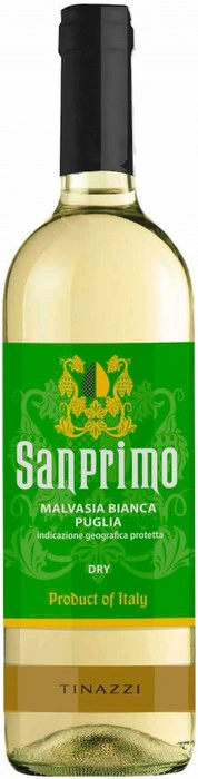 Вино Tinazzi  Sanprimo  Malvasia Bianca Dry  Puglia IGP  Санпримо Мальвазия Бьянка Сухое 2019 750 мл