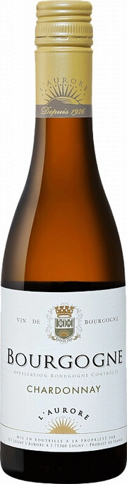 Вино Lugny L’aurore Chardonnay Bourgogne AOC  Люньи Ляурор Шардоне Бургонь 2020 375 мл