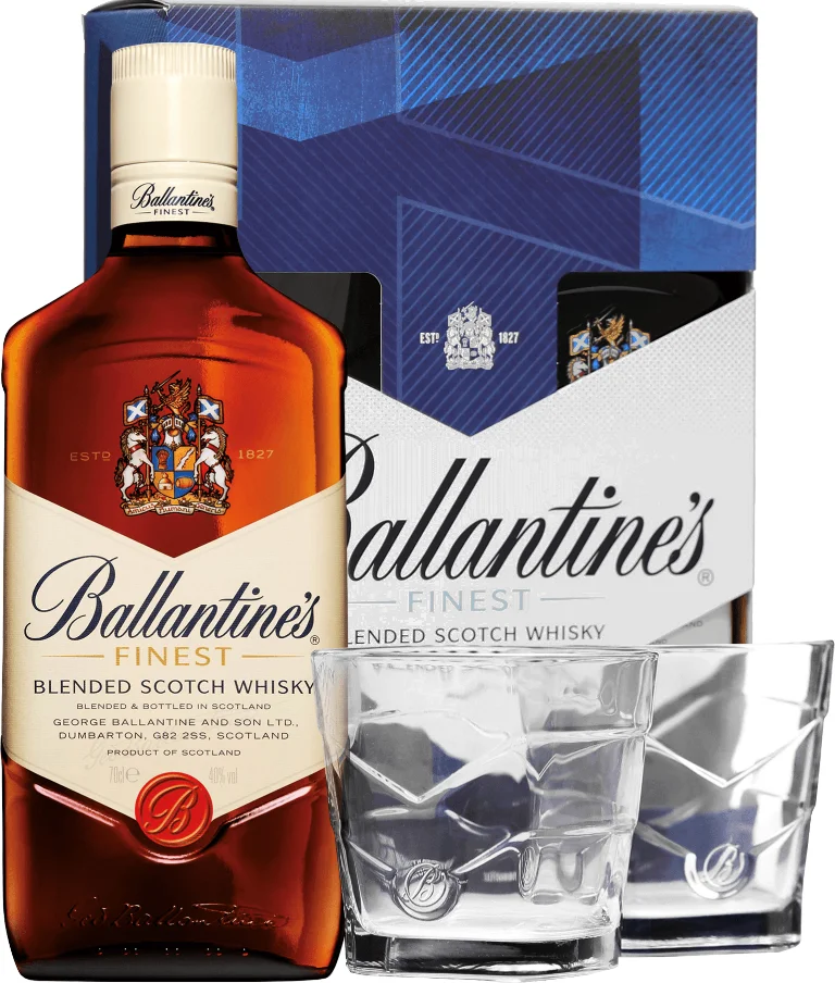 Виски Ballantine’s Finest with 2 glasses in gift box 700 мл  