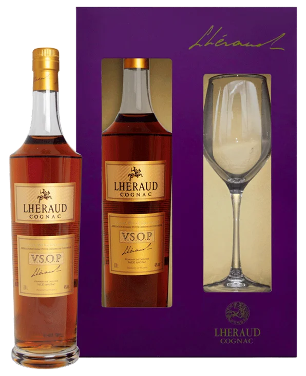 Коньяк  Lheraud Cognac VSOP  Gift Pack + 1 glass 700 мл  40%