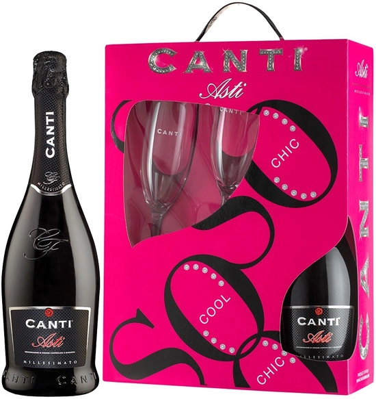 Набор Canti Asti gift set with 2 glasses Канти Асти подарочный набор с двумя бокалами 2018 750 мл