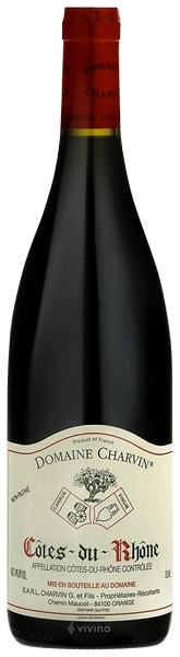 Вино   Domaine Charvin  Côtes du Rhône Rouge 2022 750 мл  14,5%