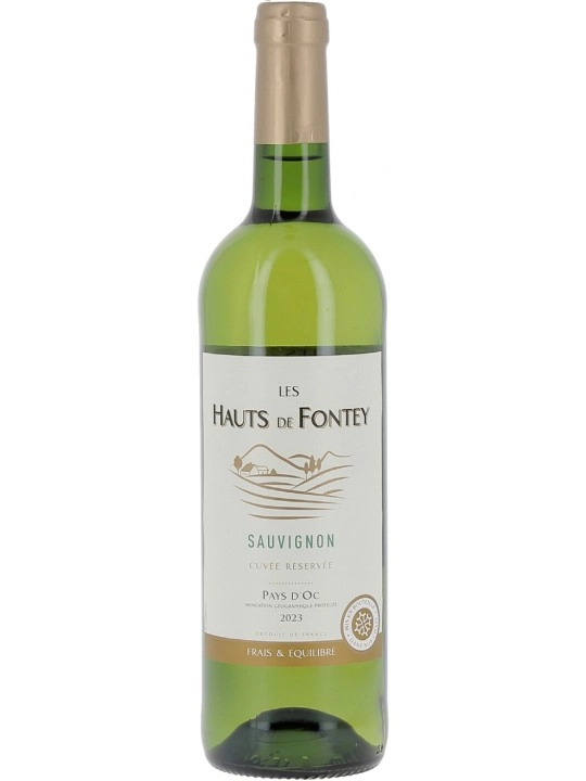 Вино  Les Hauts de Fontey Cuvee Reservee  Sauvignon Pays d'Oc IGP  2023  750 мл