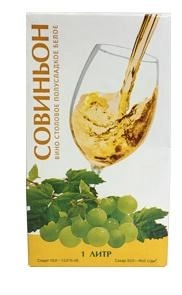 Вино столовое "Совиньон" белое полусладкое, Tetra-pak 1л