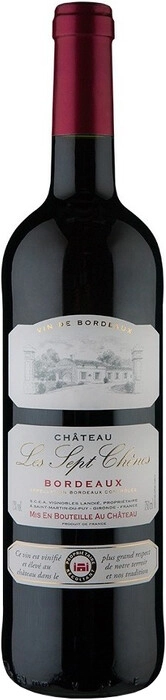 Вино Chateau Les Sept Chenes Bordeaux red AO 2022   750 мл