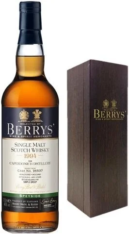 Виски Berrys Caperdonich 1994  wooden box Беррис Капердоник 1994  в деревянной коробке 700 мл