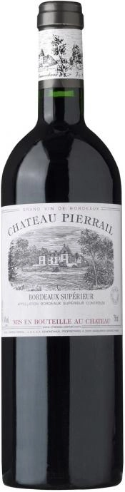 Вино  Chateau Pierrail Rouge Bordeaux Superieur AOC  Шато Пьеррай Руж  2016 750 мл