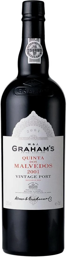 Вино Graham’s Quinta dos Malvedos Vintage Port, Грэм'с Кинта душ Мальведуш Винтаж Порт, 2001, 0.75 л