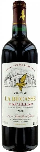 Вино Chateau La Becasse Pauillac AOC   Шато Ля Бекас 2008  750 мл