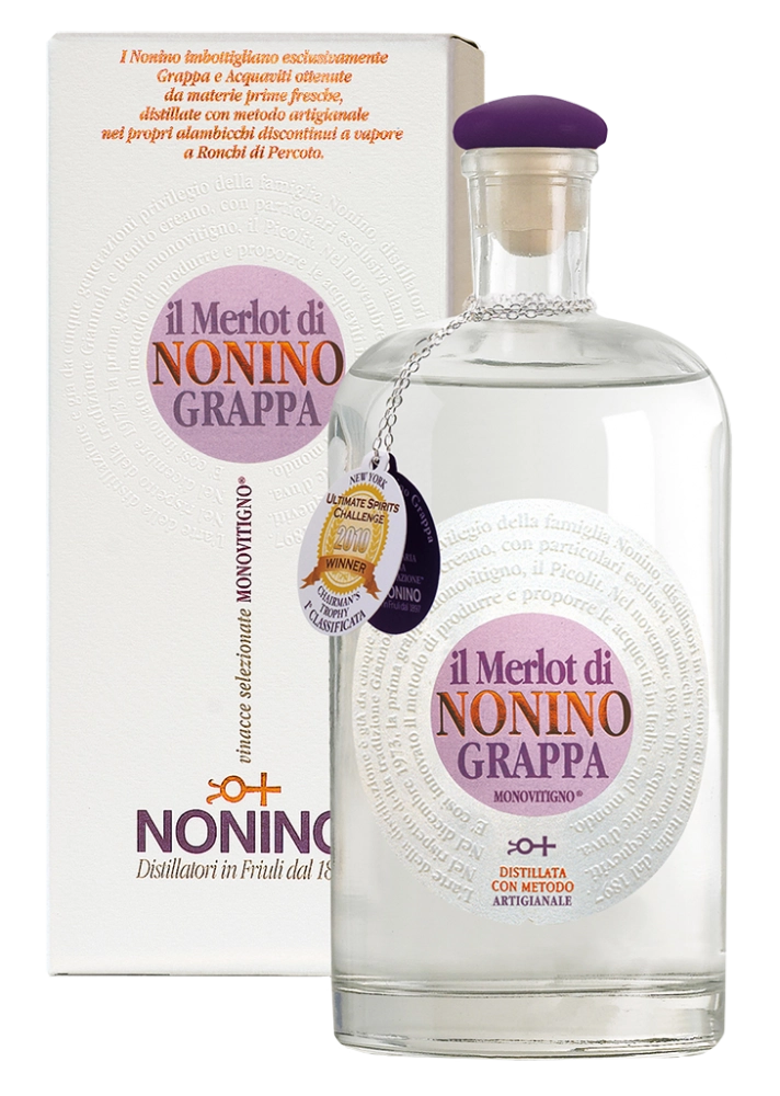 Граппа Il Merlo di Nonino Monovitigno gift in box  700 мл