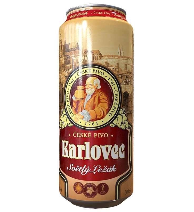 Пиво Karlovec Svetly Lezak Карловец Светлый Лежак в ж\б 500 мл