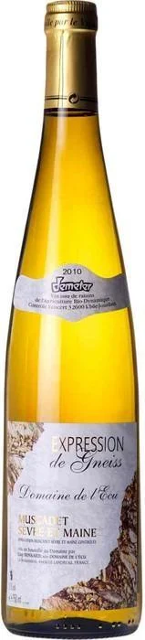 Вино Domaine de l'Ecu, "Expression de Gneiss" Muscadet Sevre et Maine AOC, Домен де л'Экю, "Экспрессьон де Гнэс" Мюскаде Севр-э-Мэн 2015 бел. сух. 0,75