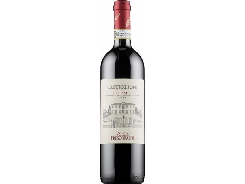Набор вин Marchesi de Frescobaldi в п/у дерево: Chianti Castiglioni (2 бут.)  2 бокала