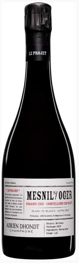 Шампанское Adrien Dhondt Le Mesnil-Sur-Oger Chetillons de Haut Grand Cru Blanc de Blancs Extra Brut 2020 750 мл  
