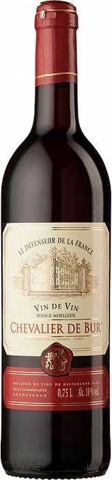 Вино  Chevalier de Bur  Rouge Moelleux  Шевалье де Бур Красное Полусладкое 750 мл
