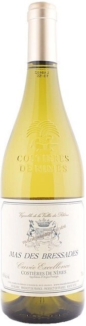 Вино Mas des Bressades Cuvee Excellence Blanc Costieres de Nimes AOP  Ма де Брессад Кюве Экселленс Блан 2019 750 мл