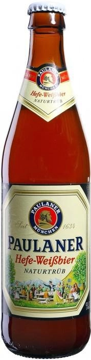 Пиво Paulaner Hefe-Weissbier Naturtrub Пауланер Хефе-Вайсбир нефильтрованное 330 мл