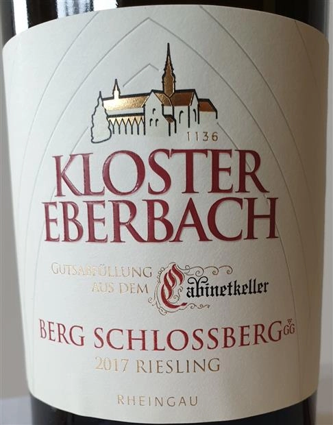 Вино Kloster Eberbach Rüdesheimer Berg Schloßberg Riesling Großes Gewächs  aus dem Cabinetkeller  Клостер Эбербах Рюдесхаймер Берг Шлоссберг ГК Рислинг 2017  750 мл