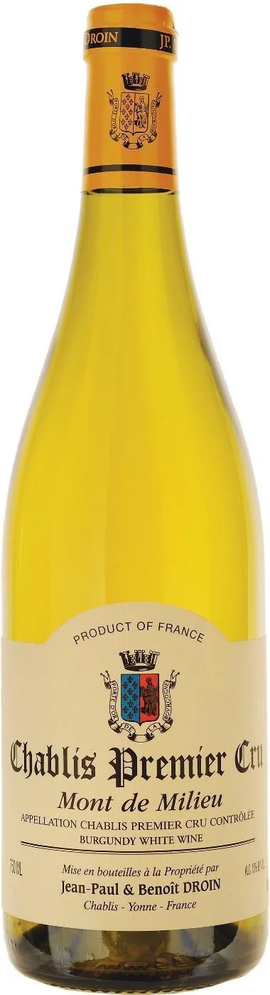 Вино Jean-Paul & Benoit Droin Chablis 1-er Cru Mont de Milieu AOC Жан-Поль и Бенуа Друан Шабли Премье Крю Монт де Милье 2018 750 мл