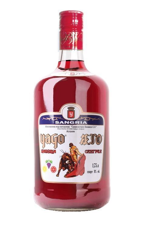 Напиток "Сангрия Яго Вальдепабло" сл.алк.красный 9% 1,75л