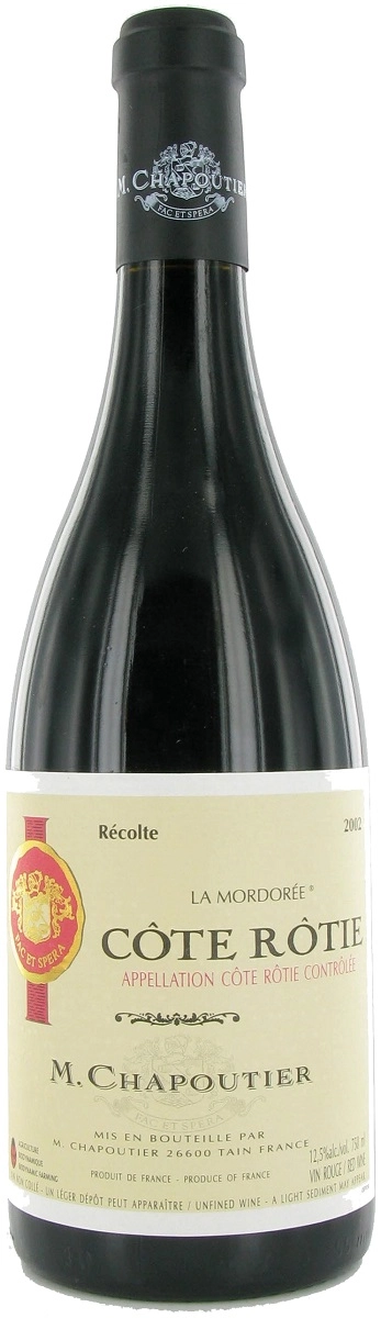 Вино M.Chapoutier   Cote-Rotie   La Mordoree AOC М. Шапутье, Кот-Роти  Ля Мордорэ  2002   750 мл