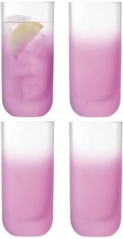 Бокалы без ножки/стаканы LSA International Haze Highball Blush Set of 4 glasses ЛСА Интернешнл Хейз Стакан Розовый Набор из 4 высоких стаканов 400 мл