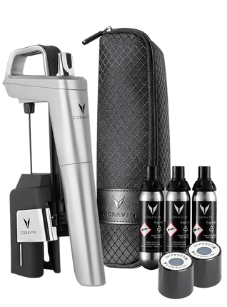 Система для подачи вин по бокалам Coravin Model 6 Модель 6 серебрянный + 3 капсулы + игла + 2 пробки + чехол для переноски