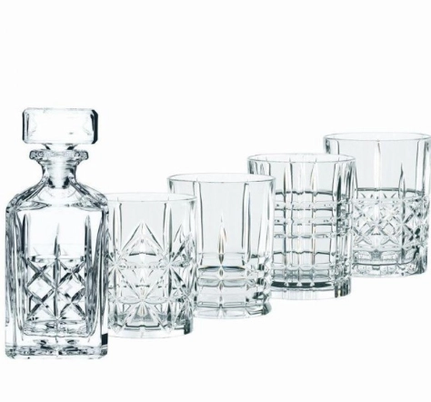 Набор 5 предметов для виски декантер + 4 стакана Highland  Декантер 750 мл  стакан 345 мл Nachtmann арт 98196