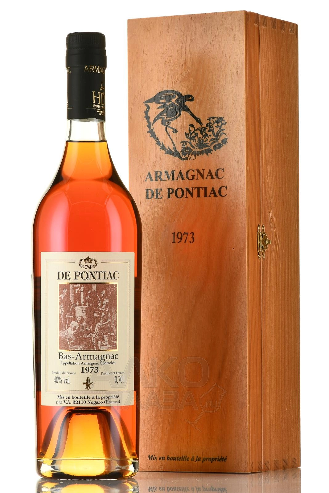 Арманьяк  De Pontiac Vintage  Bas-Armagnac  1973   700 мл