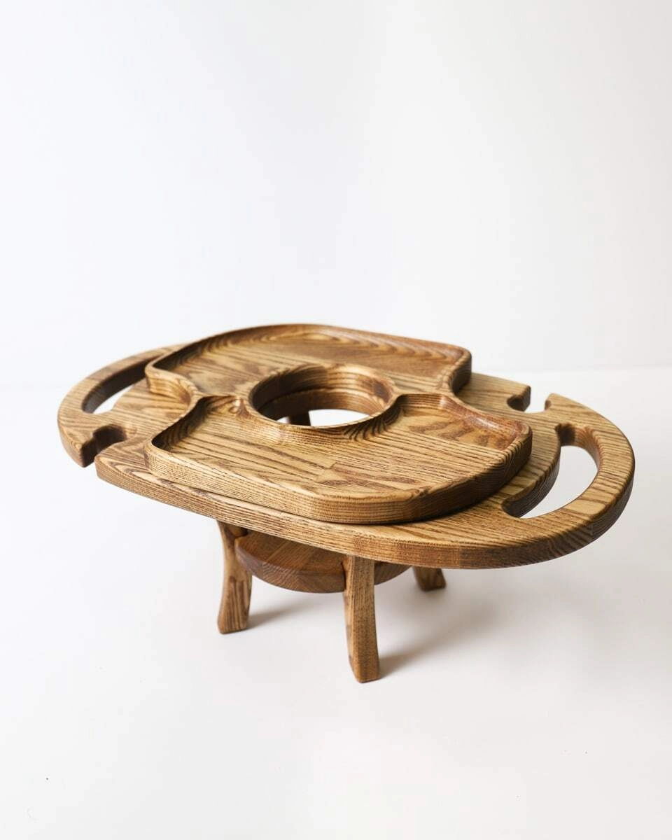 Винница  Welovewood   на 2 бокала в комплекте с менажницей Орех