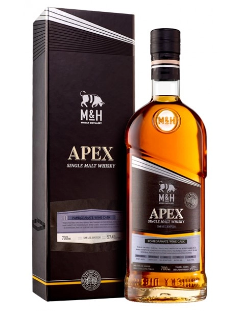 Виски M & H Apex Pomegranate Wine Cask  gift box  700 мл 57,4%