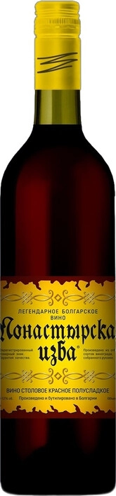 Вино  Домейн Бояр  Монастырская Изба Красное полусладкое   750 мл