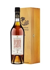 Арманьяк  De Pontiac" Vintage, Bas-Armagnac AOC 1964 wooden box  700 мл   40 %