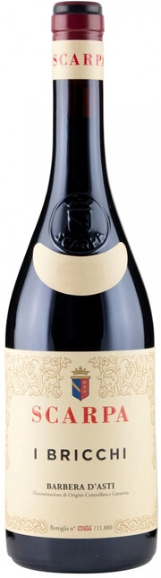 Вино Scarpa Barbera d'Asti I Bricchi 2022 750 мл 14%