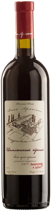 Вино  Студия вина " Галина "  Вина Арпачина  ЗГУ Цимлянский Черный   выдержка в дубе  2022  750 мл
