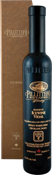 Вино Pillitteri  Icewine  Vidal Reserve  gift box  Пиллиттери  Айсвайн Видал Резерв  в подарочной коробке 2015  375 мл