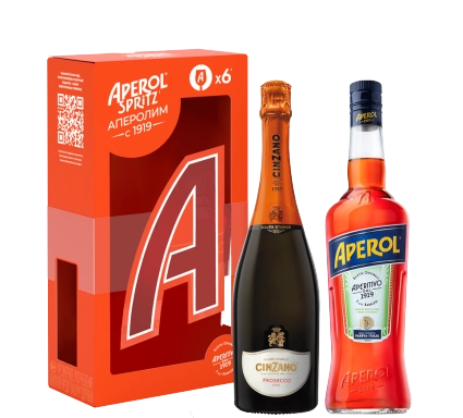 Аперитив Aperol + Cinzano Prosecco gift box  750 мл