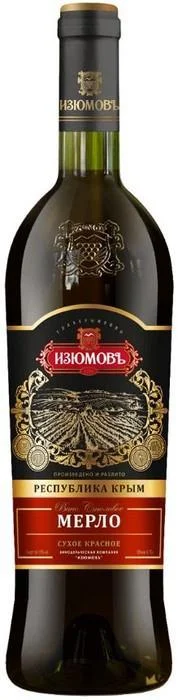 Вино Изюмовъ  Мерло 750 мл