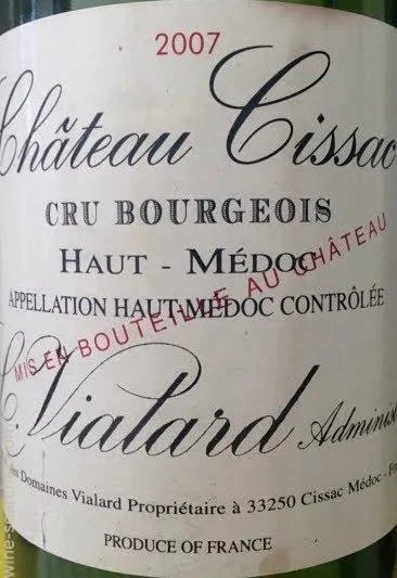 Вино Château Cissac Haut-Medoc AOC Шато Сиссак О-Медок 1999 6000мл