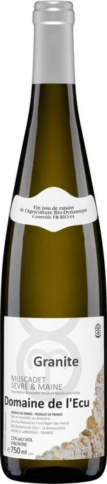 Вино  Domaine de l'Ecu   Muscadet Sevre et Maine sur Lie "Granite"  Домен де л'Экю  Мюскаде Севр э Мен сюр Ли  Гранит  2017  750 мл