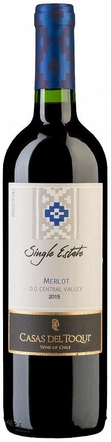 Вино Casas del Toqui  Single Estate  Merlot  Central Valley DO   2017 750 мл