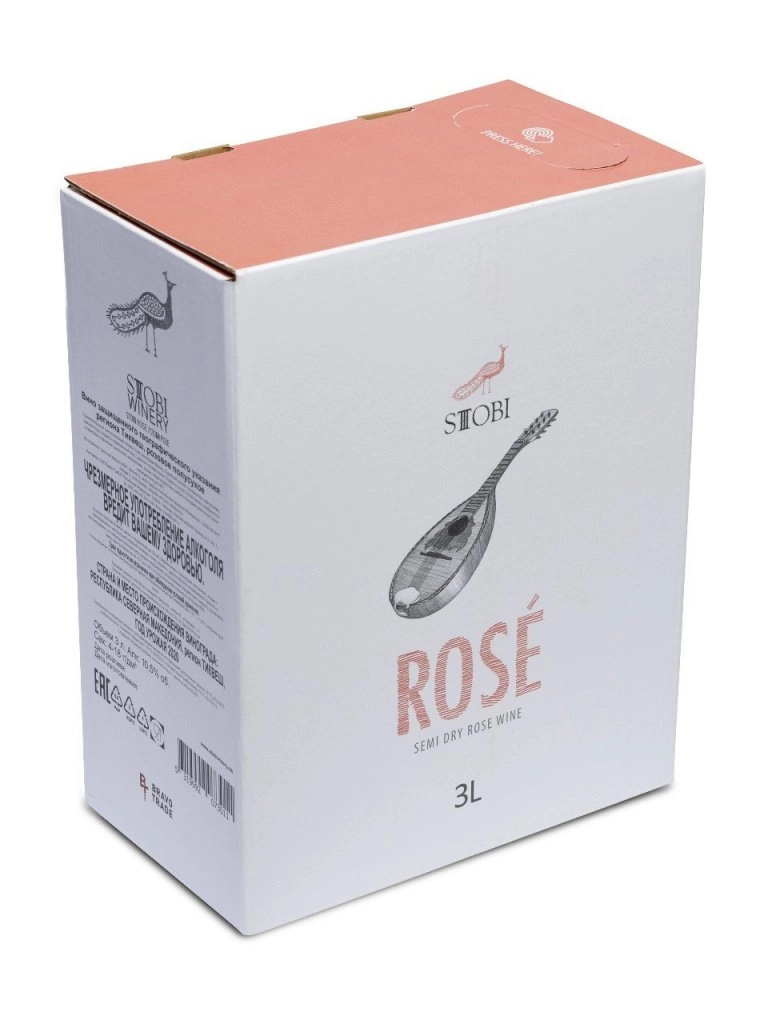 Вино Stobi Roze Стоби Розе полусухое 3000 мл