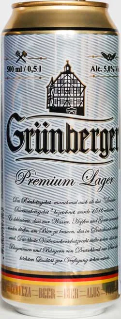 Пиво Volfas Engelman   Grunberger  Lager   Вольфас Энгельман  Грюнбергер Лагер  ж/б 500 мл