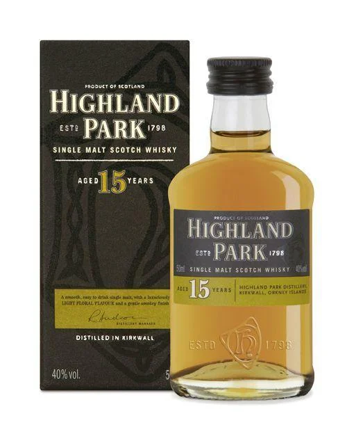 Виски Highland Park 15 years, Хайланд Парк 15 лет в подарочной упаковке 50 мл