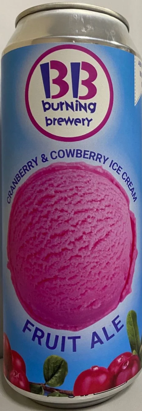 Пиво  Burning Brewery  Cranbery Cowberry  ice Cream  Бернинг Брейвери  Мороженое  Клюква и Брусника ж/б   500   мл