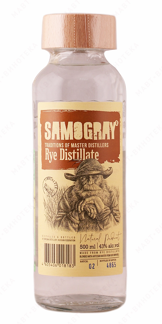 Дистиллят  Samogray   Самограй Ржаной   500 мл  43 %