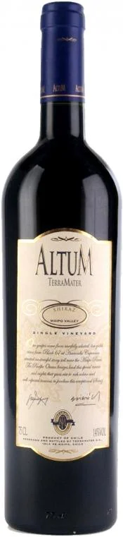 Вино  TerraMater Altum Shiraz ТерраМатер Альтум Шираз 2011 14.5% 0.75