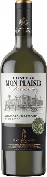 Вино  Chateau Mon Plaisir Premium Aligote-Chardonnay   Шато Монплезир Премиум Алиготе-Шардоне    750 мл  12 %